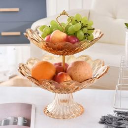 2/3 Tiers Plastic Plate Fruit Bowls Decorative Party Desserts Holder Nuts Candy Displat Stand Serving Tray for Home Partyelegant dessert display stand