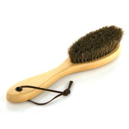 Horse Hair Brush Wooden Handle Shoe Polish Brush Soft Horsehair Laundry Cleaning Brush Tool Anti-Static Clean Cloth Clothes Care