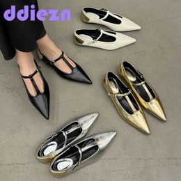 Mary s Female Sandals Footwear Casual Women Shoes For Buckle Strap Ballet Flats Luxury Fashion Shallow Ladies 240321