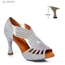 Dress Shoes DKZSYIM Rhinestone Latin Dance Women/Ladies Ballroom Salsa Dancing Soft Soles Party/Wedding Sandals High Heels H2404036940