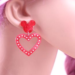 1Pair New product CN Drop heart mouse Valentine's Day TRENDY Acrylic Earrings Jewelry for women