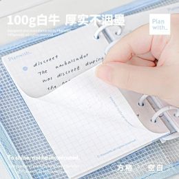 42 Sheet A7 Simpliicty Notebook White Blue Journal Binder Notepad for Student Transparent Stationery Notebooks Storage Bag