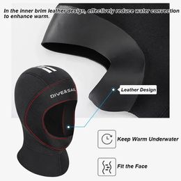 5mm Neoprene Diving Helmet Winter Thickening Warmth with Shoulder Hood Clothing Accessories SMLXL 240403