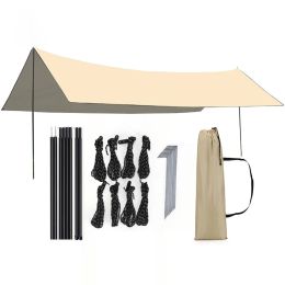 Shelters 3x5m Outdoor Camping Tarp Shelter Waterproof Sunshade Canopy Tourist Awning Camping Sun Shelter Roof Top Tent Tarp Beach Canopy