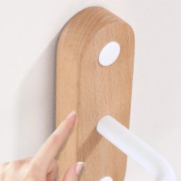 White Bathroom Wood Aluminium Towel Hanger Wall Mounted 30-50 CM Towel Rack Wood Towel Bar Rail Bathroom Accessories