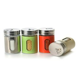 80ML Spice Bottle Powder Shaker Bottle Shaker with Paint Coated Stainless Steel Cover Adjustable Lid 4 Colors1445107