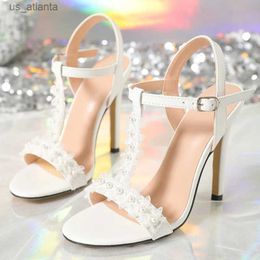 Dress Shoes Liyke White Pearl Narrow Band Designer High Heels Gladiator Sandals Women Summer Open Toe Wedding Banquet Zapatos Mujer H240403IX2W