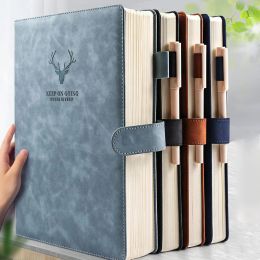 Notebooks A4A5 Notebook Ultrathick Thickened Notepad Business Soft Leather Work Meeting Record Book Office Diary Sketchbook Students Cute