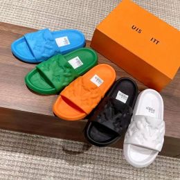 new style Slipper luxury Slide summer beach Sliders outdoor travel sandal gift woman shoe high quality Mule rubber Designer loafer Flat heel Casual shoes men sandale