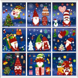 Window Stickers 5 Sheets Christmas Clings Snowflake Snowman Decals Snow Sticker For Windows Glass Decor Holida