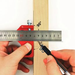Steel Ruler Positioning Block 45/60/90 Degree Angle Scriber Line Marking Gauge Woodworking Square Scribe Tools for Ruler Locator