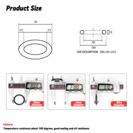 200/225Pcs O-ring Rubber Gaskets Seal Ring Set Nitrile Rubber High Pressure O-Rings NBR Sealing Elastic Band O Rubber Rings Set