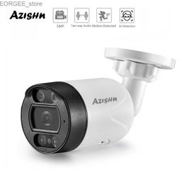 Other CCTV Cameras 2.8mm Wide Angle H.265 5MP Security POE IP Camera Human Detection Outdoor Two Way Audio Video Surveillance Full Color AI Camera Y240403
