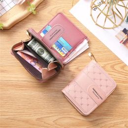 Women PU Leather Short Wallets Female Zipper Hasp Clutch Ladies Small Coin Purses ID Credit Card Holder Money Bag Handbags