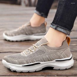 Casual Shoes Spring Summer Mesh Men Breathable Sneakers Non-Leather Thick Bottom Plus Big Size 47 48 49