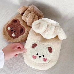 Dog Apparel Cute Bear Pattern Clothes Warm Dogs Hoodies Fashion Puppy Sweatshirts Winter Cat Pet Pullovers Chihuahua