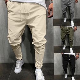 Men's Pants Man Cotton Linen Jogger Men Streetwear Casual Harem Trouser Fashion Band Oversized Clothing