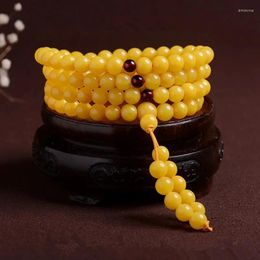 Charm Bracelets Baltic Old Beeswax Bracelet 108 Beads Chicken Oil Yellow Original Stone Amber For Men And Women Gift Bangle