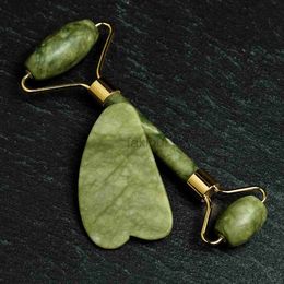Massage Stones Rocks Gua Sha Facial Tools Set Jade Roller for Face Eyes Neck Body 100% Real Natural Stone Beauty Massage Anti Ageing Beauty Treatment 240403