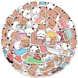 10/50pcs Kawaii Bear and Panda Stickers for Water Bottle Laptop Scrapbook Luggage Kid Toy Friends Stay At Home Together Sticker