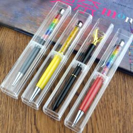 Cases 50Pcs/Lot Plastic Transparent Promotional Gift Ballpoint Pen Boxes Stylus Touch Pen Empty Clear Storage Pencil Case