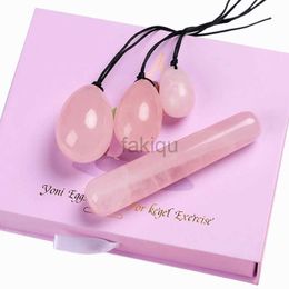 Massage Stones Rocks Natural Rose Quartz Yoni Egg Set Jade Egg Vaginal Muscle Firming Kegel Exercise Crystal Yoni Wand Feminine Hygiene Massage Stone 240403