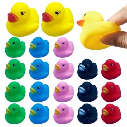 100pcs Baby Bath Toys Rubber Ducks Kids Shower Bath Toy Float Squeaky Sound Ducks for Swimming Pool Party Toys Gifts Boys Girls