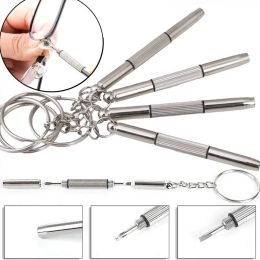 1/5/10pcs 3 In 1 Glasses Screwdriver Eyeglass Screwdriver Watch Repair Kit With Keychain Portable Hand Tools Screwdriver Tools