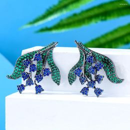 Stud Earrings GODKI Trendy Luxury Multicolor Flowers For Women Wedding Cubic Zircon Crystal African Dubai Bridal Earring