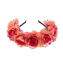 Frauen Brautmädchen Rose Blumen Kopf Hoop Kronen Stirnband Hochzeit Kopfstück Hair Band Accessoires Künstliche Kränze Girlande