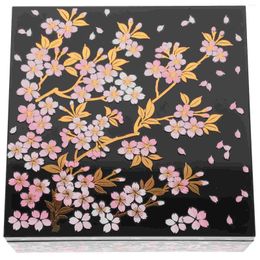 Dinnerware Sets Japanese Stamping Realistic Cherry Blossom Sushi Box Lunch Year Snack Gift Trays Bronzing