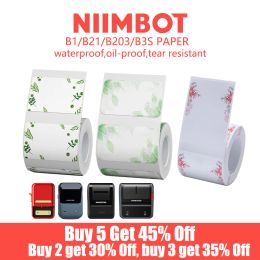 Paper Niimbot B1/b21/b203/b3s Colour Label Paper Waterproof Name Stickers Diy Label Printing Stickers Household Storage Label Paper