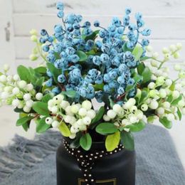 Decorative Flowers Colourful Plastic Artificial Berry Delicate Creative Simulation Fruit Blueberry Party Supplies Fake Plant Crafts Ornament