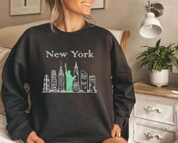 Women's Hoodies York Sweatshirt Ew Graphic Cotton Aesthetic Fashion Vintage Unisex Long Sleeve