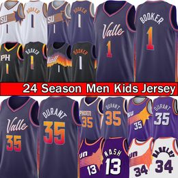 Devin Booker Kevin Durant Basketball Jersey Bradley Beal PHX Phoenixs Sun Jerseys Men Steve 13 Nash Charles 34 Barkley City Blue Sports Shirt Vest