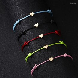 Charm Bracelets Multicolor Rope Lucky Love Heart Women Men Woven Handmade Bangles Braided Adjustable Friendship Party Jewelry