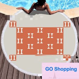 Top round Beach Towel Microfiber Digital Printing rounds Mat Tide Brand Personalized Patterns Bath Towels with Tassel