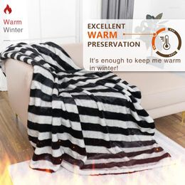 Blankets Spring Blanket For Beds Warm Sofa Adult Thickened Flannel Plaid Fall Nap Plush Throw Grey Black Soft Bed Cover