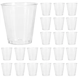 Disposable Cups Straws 100 Pcs Wineglass Water Goblets Transparent Beverage Household Glasses Plastic Hard