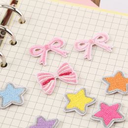 Embroidered Logo Pentagram Bow Self-adhesive Patch Clothing Accessories Badge Self-adhesive Embroidered Fabric Patch