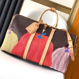 Pumpkin silk screen printing 10A KEEPALL travel Bag Keepall45 designer bag Crossbody bag handbag bag high quality tote bag Travel Bag 45cm M46441