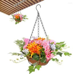 Decorative Flowers Artificial Flower Basket Creative Farmhouse Seasonal Arrangement With Colorful FlowersHand Handmade Wedding Decor