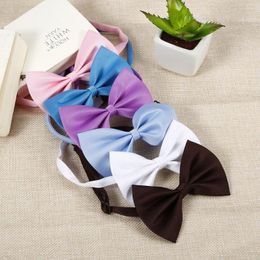 Dog Apparel Strap For Cat Collar Colourful Pet Supplies Necklace Ties Solid Colour Bowknot Puppy Necktie Bow Tie