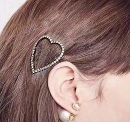 New Arrival Women Heart Letter Hair Clip Bling Bling Crystal Letter Barrettes Fashion Hair Accessories 2 Styles6158364