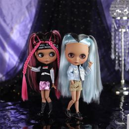 ICY DBS Blyth doll black skin matte face nude and set joint body the gift for boy girl 240403