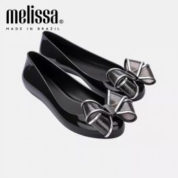 Boots Brazil Melissa 2022 Summer Women's New Jelly Shoes Ladies Big Bow Flat Single Shoes Adult Colormatching Jelly Beach Shoes