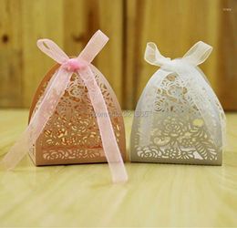 Gift Wrap Wholesale 2000pcs/lot Rose Hollow Laser Wedding Candy Box Favour Party Chocolate Bag Birthday Supply Decoratons