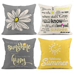 Pillow You Are My Only Sunshine Gray Yellow Linen Pillowcase 60 Sofa Cover 40 Home Decoration Can Be Customized