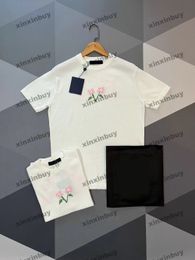 xinxinbuy Men designer Tee t shirt 2024 Italy Flower letter jacquard short sleeve cotton women Grey black Apricot XS-XL