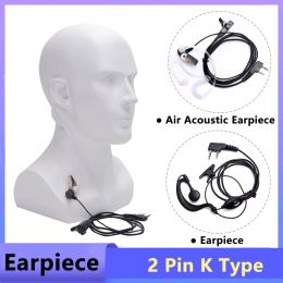 Walkie Talkie Headphone Acoustic Air Tube Earpiece Quansheng UV K5 UV K6 UV 5RPLUS 2 pin K Port Ptt Mic Headset For UV 5R UV 82